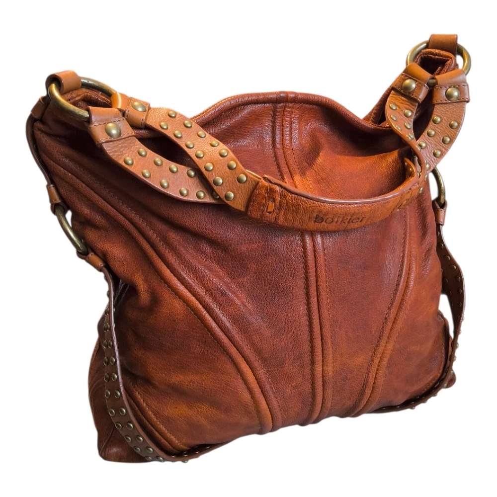 Botkier Leather Hobo Shoulder Bag in Cognac Brown - Picture 5 of 16